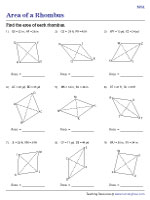 Area of a Rhombus - Integers - Moderate - Customary