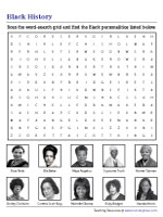 Famous African Americans - Word Search