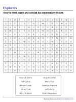 Explorers Word Search