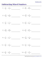 Subtracting Mixed Numbers - Revision
