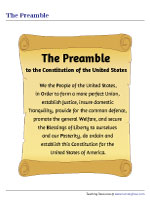 Preamble to the US Constitution - Chart
