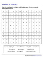 Female Personalities - Word Search