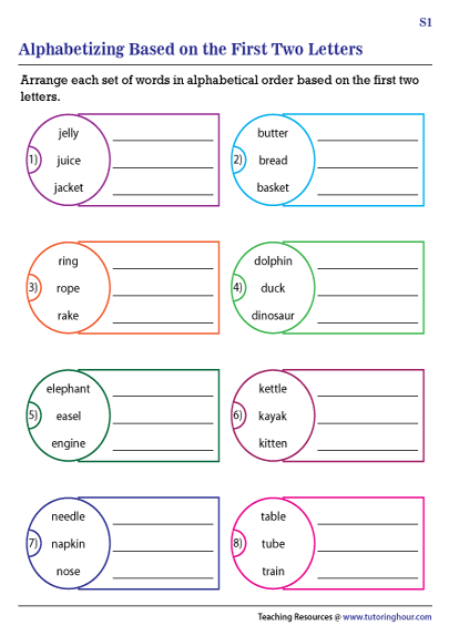 Alphabetical Order Worksheet For Grade 1 Free Alphabetical Order 