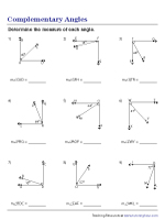 Complementary Angles Worksheets