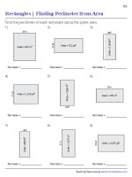 Area and Perimeter of Rectangles Worksheets