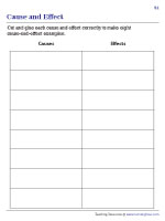 Cause and Effect Worksheets