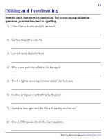 editing and proofreading worksheets