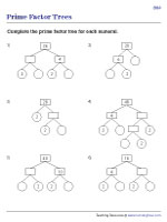 prime factor tree worksheets