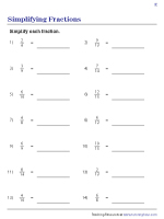 Fractions Worksheets