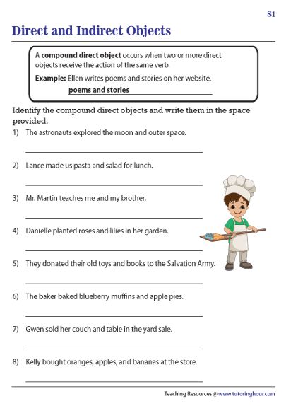 Direct Object Practice Worksheet