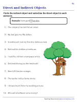 direct and indirect objects worksheets