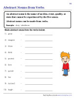 abstract noun examples for kids