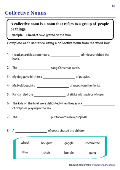worksheet-collective-nouns-worksheets-for-kindergarten