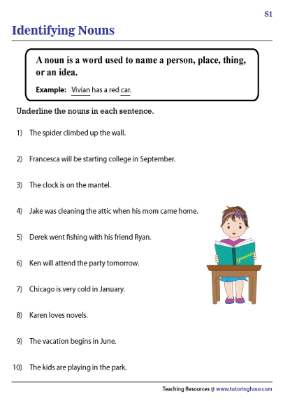 Identifying Nouns And Verbs Worksheet English Worksheets Worksheet My 