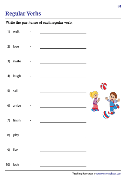 Past Tense of Regular Verbs Printable Worksheets for Grade 2 - Kidpid
