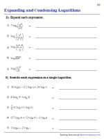 expand and condense logarithms worksheet precalculus