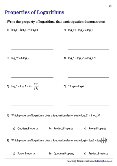log properties homework