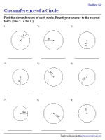 Circumference of a Circle Worksheets