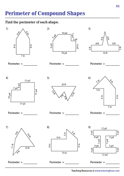 Area And Perimeter Of Composite Figures Word Problems Worksheet Pic 