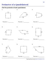 perimeter of quadrilaterals worksheets