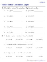 6 digit place value worksheets