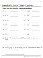 rounding decimals worksheets