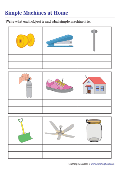 Simple Machines At Home Worksheet