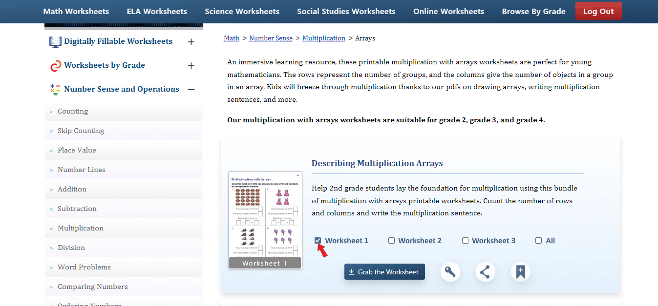 Check the Box beside Worksheet