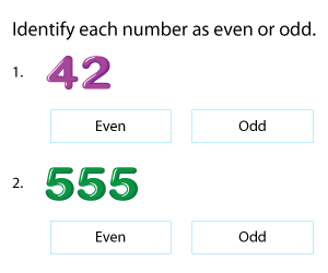 Identifying Even and Odd Numbers