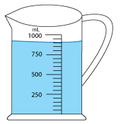 Scale measuring jug 800ml - 0ml. with measuring scale. Beaker for