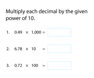 Multiply Decimals by Powers of 10