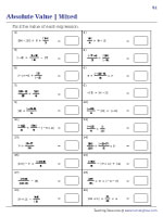 Evaluating Absolute Value Expressions - Mixed Review