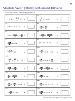 Evaluating Absolute Value Expressions - Multiplication and Division