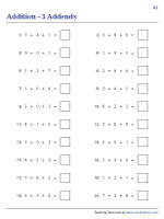 Horizontal Addition Drills | 3 Addends