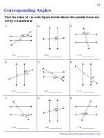 Corresponding Angles in Parallel Lines
