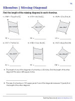 Find the Missing Diagonal of a Rhombus from Area - Customary