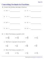 Converting Decimals to Fractions - Easy