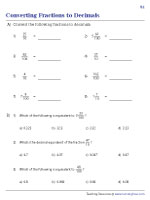 Converting Fractions and Mixed Numbers to Decimals