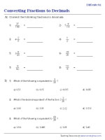 Converting Fractions to Decimals - Difficult