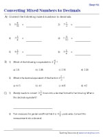 Converting Mixed Numbers to Decimals - Easy