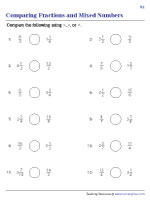 Comparing Fractions and Mixed Numbers