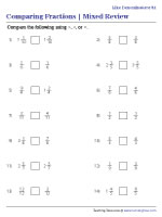 Fraction Comparison - Like Denominators | Mixed Review