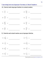 Convert between Improper Fractions and Mixed Numbers - Standard