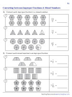 Convert between Improper Fractions and Mixed Numbers - Visual Models