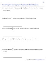 Convert between Improper Fractions and Mixed Numbers - Word Problems