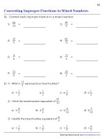 Convert Improper Fractions to Mixed Numbers