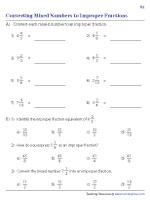 Convert Mixed Numbers to Improper Fractions