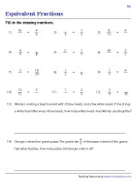 Equivalent Fractions - Missing | With Word Problems