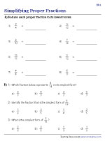 Simplifying Proper Fractions - Easy