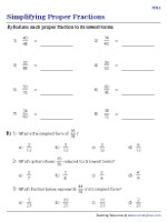 Simplifying Proper Fractions - Moderate